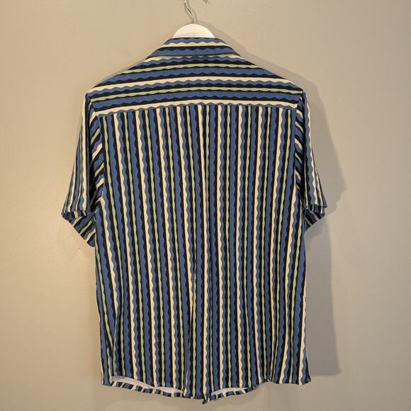 Original Paperbacks Riviera Striped Short-Sleeve Shirt Travel Brunch - Size L - Picture 2 of 8